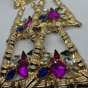 Bamboo earrings triangle shape